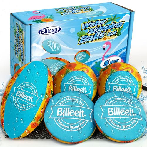 Billeeit Hawaii Wasserspringbälle-Set für Poolspiele, inklusive 1 Rugby, 2 Bälle und 2 Scheiben