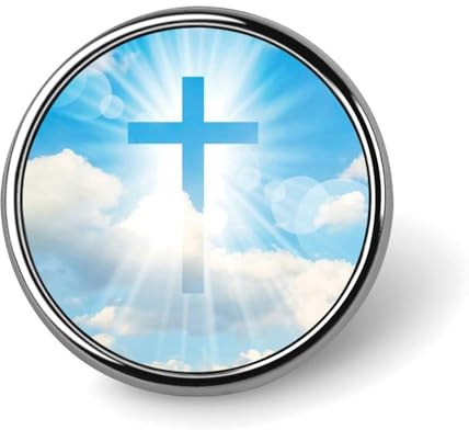 Christliche Anstecknadeln mit Kreuz und Jesus, runde Knöpfe, Abzeichen, Broschen, Emaille-Anstecker, Party-Dekoration für Hüte, Kleidung, Taschen