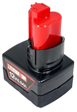 WFGJSK M12 Battery 12V 6Ah Hand Drill Battery Power Tool Accessories compatible with Milwaukee 48-11-2402 48-11-2411 48-11-2401(4.0Ah-1pcs)