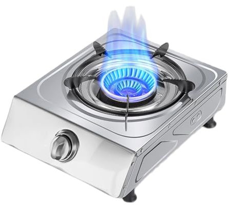 LWZQRVCT Single Burner Gas Stove,Commercial Gas Stock Pot Range,High Pressure Single Propane Burner,Stainless Steel, Ideal for Kitchens,Apartments