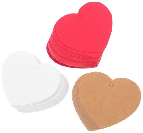 Holibanna 300stücke Herzanhänger Aus Kraftpapier in Farben Leere Geschenkanhänger Für Bastelprojekte Romantische Herzform Für Valentinstag Geburtstag Und Kreative Dekoration