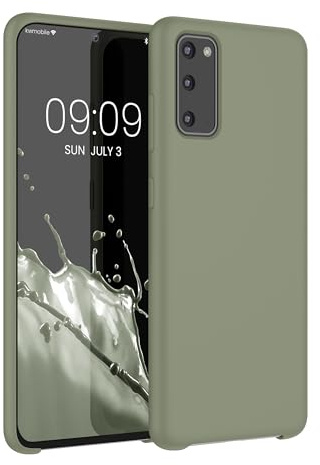 kwmobile Handyhülle für Samsung Galaxy S20 Hülle - Case Silikon - Kabelloses Laden - Schutzhülle Cover in Graugrün