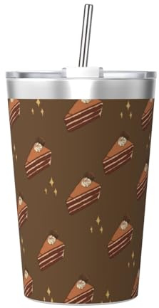 WBQLSL Tasse à gâteau isotherme en paille - Carrés au chocolat - Idéal pour une utilisation en salle de sport ou pour transporter en déplacement