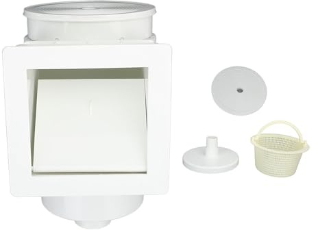 ANKROYU Schwimmbad breiter Mund Skimmer 1,5 -Zoll -Innengewinde Wandmontierte 9,5 -l -Kapazität PVC Haltbarer effizienter Reiniger für Betonpools