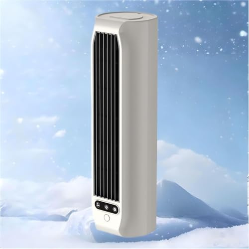 Ventilateur tour silencieux sans pales, rechargeable par USB, ventilateur de bureau à 3 vitesses avec support de téléphone, fonctionnement silencieux pour bureau, maison, chambre à coucher (blanc)