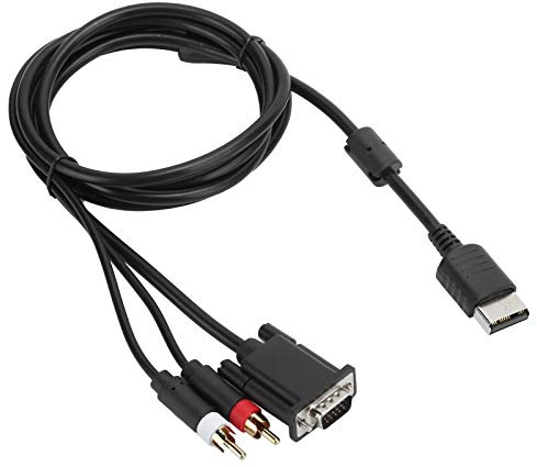 HUSHUI Câble VGA Haute Définition Souple et Durable avec Adaptateur pour Accessoires de Console Dreamcast DC 1.8m