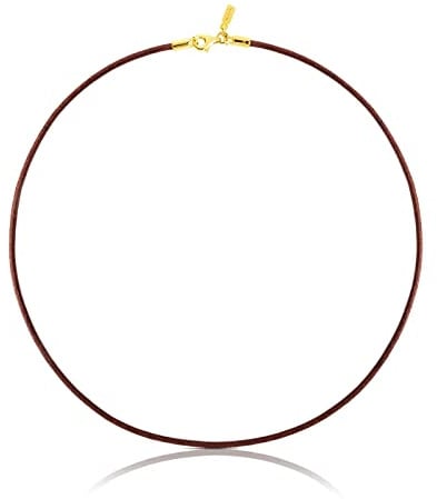 TOUS Gargantilla de Cuero para Mujer con Cierre en Baño de Oro 18Kt sobre Plata de Primera Ley, 40 cm de Largo, Versátil y Clásica, Colección Chokers
