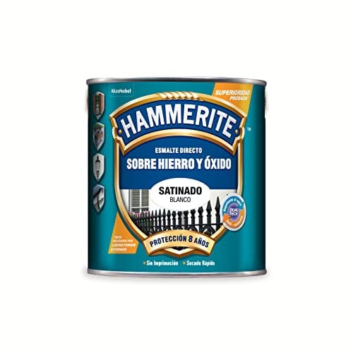 Hammerite Esmalte Liso Satinado, Blanco, 2.5 l (Paquete de 1)