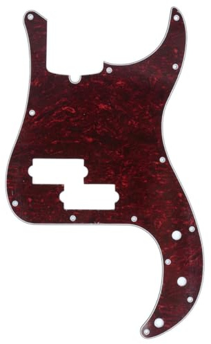 Musiclily Pro 13-Hole Modern P Bass Pickguard 4Ply Red Tortoise | for 4 String American Precision Bass