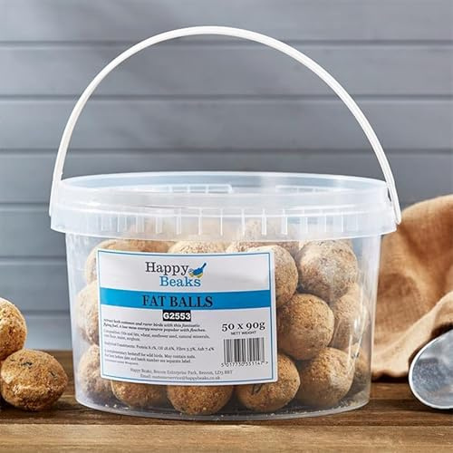 Happy Beaks Bird Suet Fat Balls, Wild Bird Food (150 x 90g Fatballs) High Energy Premium Suet Feed