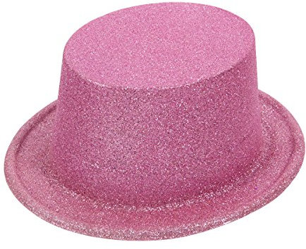 Trend-world Alsino Glitter Chapeau haut-de-forme Cirque pour la fête, Carnaval, Magicien en plastique (PVC) - adultes, hauteur du cylindre : 11 cm - Chapeau scintillant pour femmes et hommes: Rose