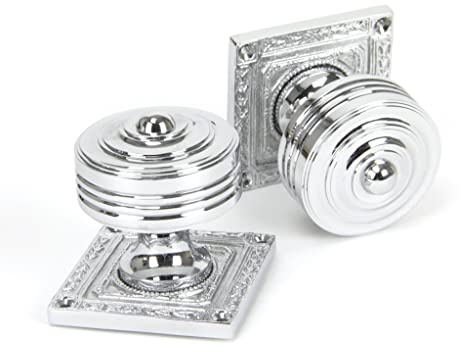 From the Anvil Polished Chrome Tewkesbury Square Mortice Knob Set