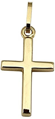 Kreuz Gold 585 poliert 22 mm 14 Karat Anhänger Gelbgold Unisex Konfirmation