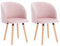 WOLTU Esszimmerstühle 2er Set Küchenstühle Wohnzimmerstühle Polsterstühle, Armlehnstühle mit Rückenlehne, für Esszimmer, Küche, Wohnzimmer, Samt, Gestell aus Massivholz, Rosa, BH121rs-2