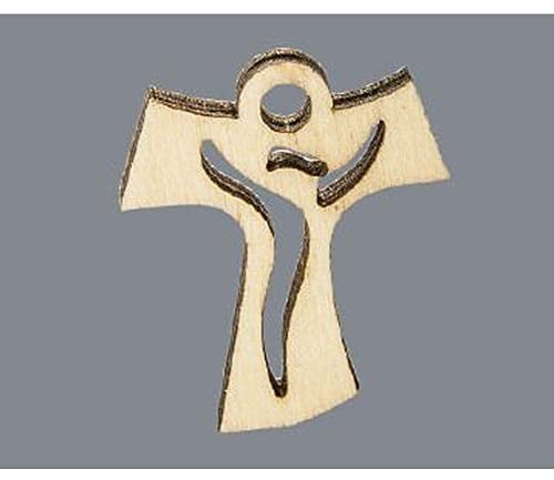 12X CROCE TAO in legno 4 cm MADE IN ITALY decorazione bomboniera