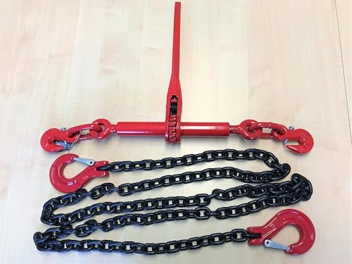 Chaîne d'arrimage Classe 8-2 Parties - 10 mm - 3 m - Force d'arrimage (LC) : 63 KN (6300 daN = 6,3 tonnes)