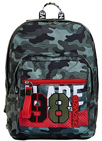 Seven Rucksack, gepolsterter Schulranzen für Schule, Sport und Freizeit, Geräumige Schultasche für Teenager, Mädchen und Jungen, mit Trinkflaschenfach, mehrfarbig, italienisches Design