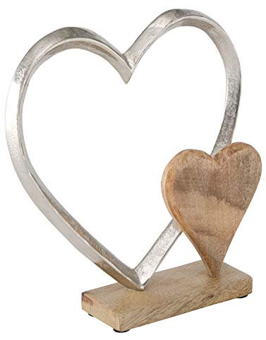 BOLTZE Dekoaufsteller Carolyn Aluminium Silber 28x23 cm, Tischdeko, Geschenk