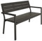 TecTake® Panca da Giardino con Telaio in Alluminio, Comoda Panchina da Esterno 2 Posti, Panca con Schienale, Resistente agli Agenti Atmosferici, 128 x 59 x 88 cm - Grigio Scuro
