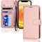 TECHGEAR iPhone 12 Mini Leather Wallet Case, Flip Protective Case Cover with RFID Wallet Card Holder, Stand and Wrist Strap - Rose Gold PU Leather with Magnetic Closure Designed for iPhone 12 Mini