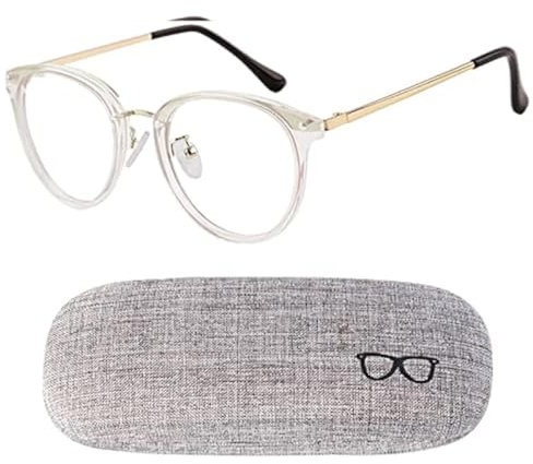 SUNTIRC Blue Light Blocking Glasses Computer Gaming Clear Frame Women Men Anti Blue Light Glasses Women Lightweight Computer Glasses Non-Prescription Lens Anti Glare anti Headache (Transparent, 1PCS)