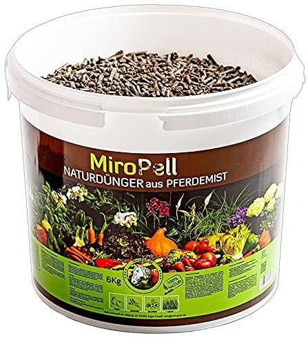 MIROPELL Premium Naturdünger Pferdedung Pellets 6 kg Eimer Langzeitdünger Tomaten Gurken Paprika