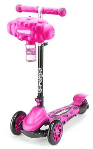 Xootz Kids Bubble Go Scooter with Bubble Machine, for Boys and Girls, Pink