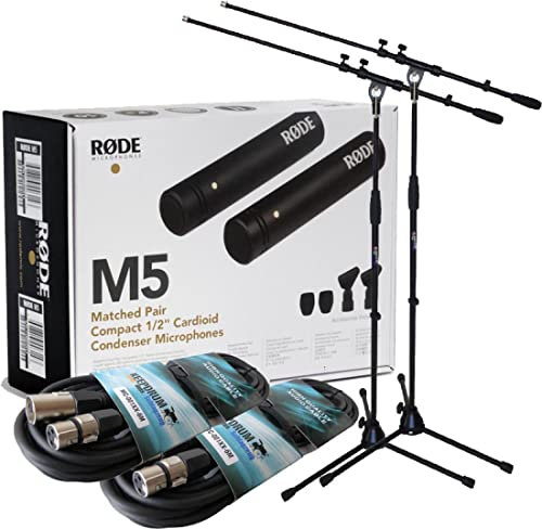 Rode M5 MP, Stereo Pair Condenser Microphone + 2 x Keepdrum Tripod + 2 x Cables