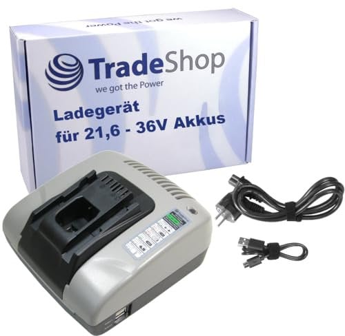 Trade-Shop Ni-MH Ni-Cd Li-Ion Akku Ladegerät 21,6V-36V Ladestation kompatibel mit Hilti SR 30-A36 TE 500-A36 SF 6-A22 SID 8-A22 SB 4-A22 BX 3-ME02