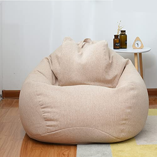 Highdi Bean Bag without Filling, Gaming Large Bean Bags Chair for Adult Teenagers, Polycotton Giant Living Room Bean Bag Khaki Beanbags Indoor Outdoor