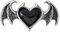 Alchemy England Blacksoul Fledermausflügel Ring Goth Herz Alternative Schmuck, Silber, W