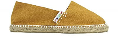 Alpargatas Clásicas de Lona en Color Liso Hechas en España (Mostaza, Numeric_48)