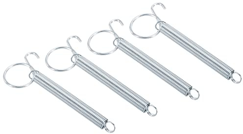 PATIKIL Ganci per porta a molla da 11,4 cm, 4 pezzi, in acciaio inossidabile, con anello elastico a molla per bloccare e fissare gabbie per animali domestici, argento