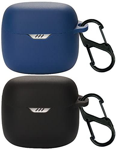 Akancy Compatible con la Funda para Auriculares JBL Tune Flex TWS, [Admite Carga inalámbrica] [Funda 4tectora a Prueba de Golpes] Funda 4tectora de Silicona para Auriculares (Black Blue)