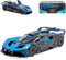 alles-meine.de GmbH Bugatti Bolide Blau mit Schwarz 2020 1/18 Burago Modell Auto mit individiuellem Wunschkennzeichen