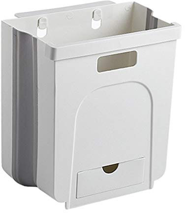 Ghulumn Papelera Colgante Papelera Puerta del Inodoro Almacenamiento de Desechos Montado en la Pared BañO Plegable Papelera Cocina Plegable -A