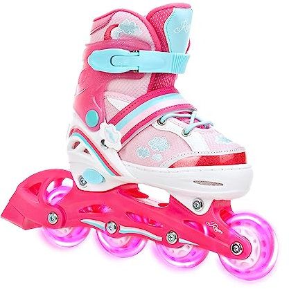 RAVEN Inline Skates Inliner für Kinder Mädchen verstellbar (Zoya, 34-37 (21,5cm-24cm))