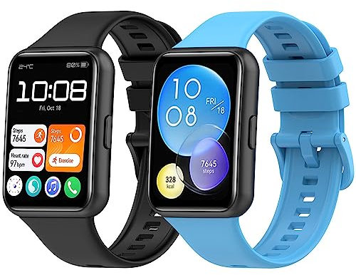 Flenco Correas de Repuesto para Huawei Watch Fit 2 Pulseras de Recambio Deportiva Silicona Correa Reemplazo para Huawei Watch Fit 2 / Fit 2 Active/Fit 2 Classic/Fit 2 Elegant Brazalete Bracelet