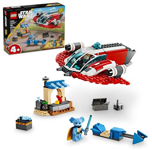 LEGO Star Wars 75384 Young Jedi Adventures The Crimson Firehawk Kinder Starterset Spielzeug Raumschiff Speeder Bike Fahrzeug 3 Charaktere Geschenkidee für Jungen und Mädchen ab 4 Jahren