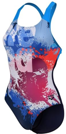 ARENA Women's Waves Breaking S Navy Multi-Navy-Turquoise - 36