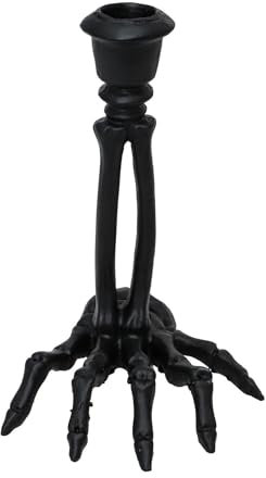 PARTY DISCOUNT NEU Schwarzer Kerzenständer in Form Einer Skeletthand aus Kunstharz, Größe ca. 12 x 11,5 x 16 cm