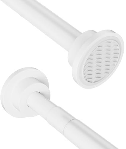 Onpira® Duschvorhangstange Weiß Teleskopstange Von 40-230cm Länge auswählbar Ohne Bohren (55-90cm Weiß)