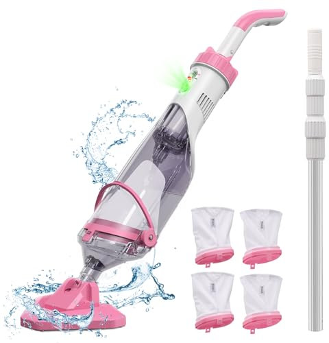 Enhulk Aspiratore per piscina con 4 sacchetti filtranti, per piscina interrata e fuori terra, vasca idromassaggio, spa