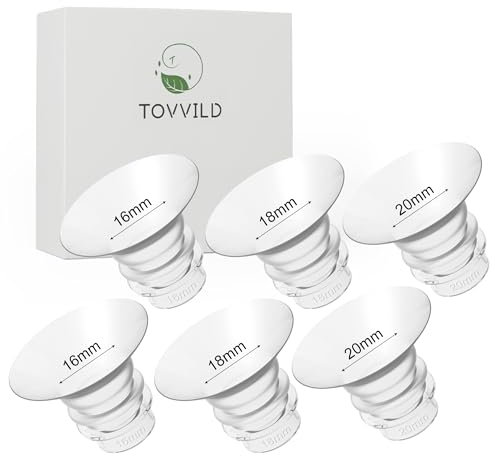 TOVVILD Pump Parts Inserts 16/18/20mm 4 Pcs Silicone Inserts for Momcozy S9/S9Pro/S12/S12Pro 24mm Flange, Medela/Willow Wearable Breast Pump Shields, Reduce Nipple Tunnel Down to Correct Size