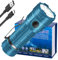 LED Taschenlampe Extrem Hell Type-C Aufladbar Taschenlampe 500000 Lumen, 8 Beleuchtungsmodi, 8*LED Wasserdicht Taktische Handheld klein Taschenlampe für Outdoor Wandern Notfälle Camping (Blau)