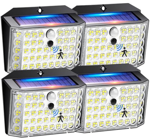 COOLNIGHT Lampe Solaire Exterieur Detecteur de Mouvement, 246LED (Lenticulaire&Plus Lumineux)+320° Lumiere Solaire Exterieur, 3 Modes Lampe Exterieur Detecteur de Mouvement, 8-12h Utilisation+IP65