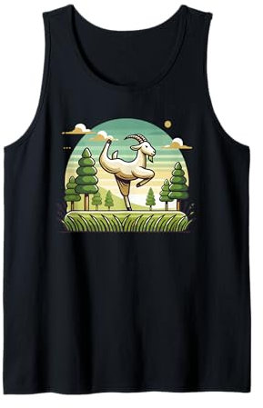 Ziege Yoga Spielzeug Ziege Stofftier Plüsch Ziege Yoga Party Spiel Tank Top