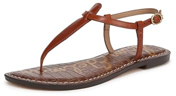 Sam Edelman Women's Gigi Flat Sandal, Kona Brown Leather, 8.5