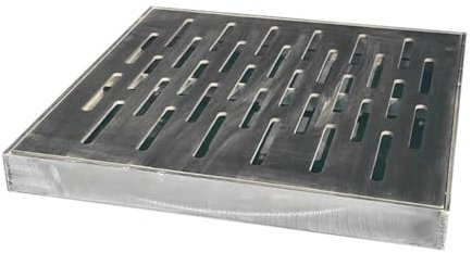 Canaleta de Drenaje Rejilla de Drenaje Cuadrada de Metal para Patio, Cubierta de Drenaje de Canal Desviador de Agua de Alta Resistencia, Rejilla de Sumidero para Sistema de Alcantarillado Exterior(50x