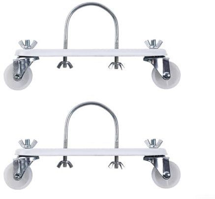 Bulevisiter Soporte de 2 ruedas, soporte de radiador eléctrico, soporte de polea móvil especial, rueda de aceite de polea de radiador, rueda de radiador (blanco)